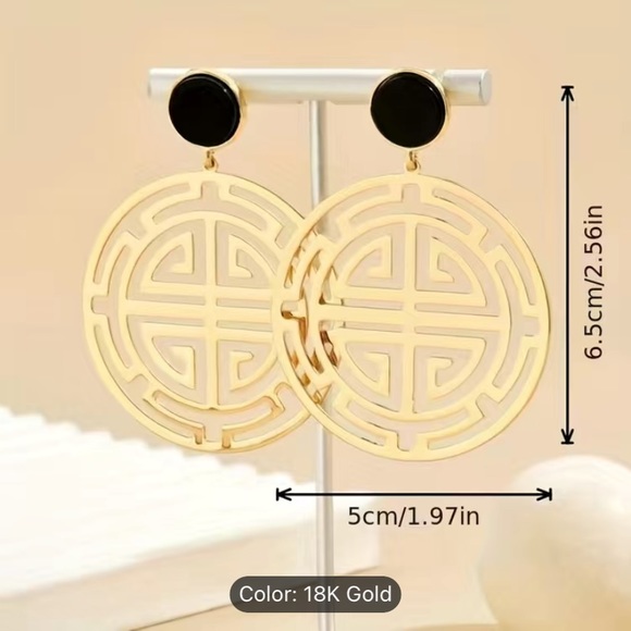 🍀New infinity circle stud dangle earrings - Picture 3 of 4